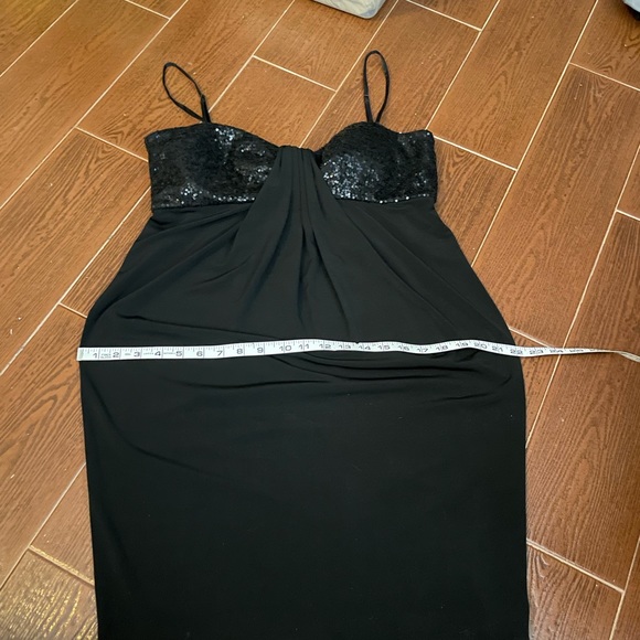 Maggy London Silk Black Sequin Cocktail slip Dress sz 12 spaghetti strap spandex - Picture 11 of 16